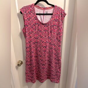 TITLE NINE Dream‎ dress pink geometric athletic cap sleeve large